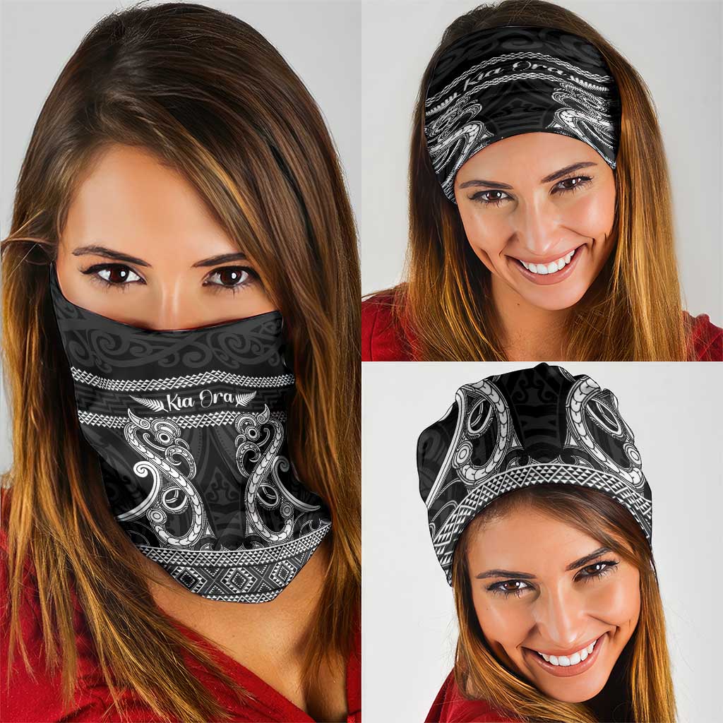 Kia Ora New Zealand Neck Gaiter Maori Language Week Pango Taniko Motif - Aussie Hoodie