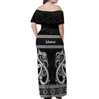 Kia Ora New Zealand Off Shoulder Maxi Dress Maori Language Week Pango Taniko Motif - Aussie Hoodie