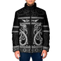 Kia Ora New Zealand Padded Jacket Maori Language Week Pango Taniko Motif - Aussie Hoodie