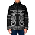 Kia Ora New Zealand Padded Jacket Maori Language Week Pango Taniko Motif - Aussie Hoodie