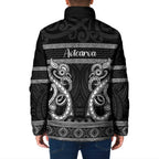 Kia Ora New Zealand Padded Jacket Maori Language Week Pango Taniko Motif - Aussie Hoodie