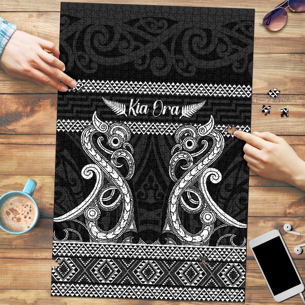Kia Ora New Zealand Puzzle Maori Language Week Pango Taniko Motif - Aussie Hoodie
