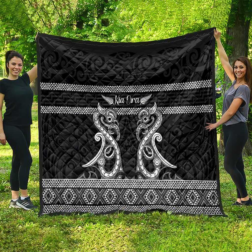 Kia Ora New Zealand Quilt Maori Language Week Pango Taniko Motif - Aussie Hoodie