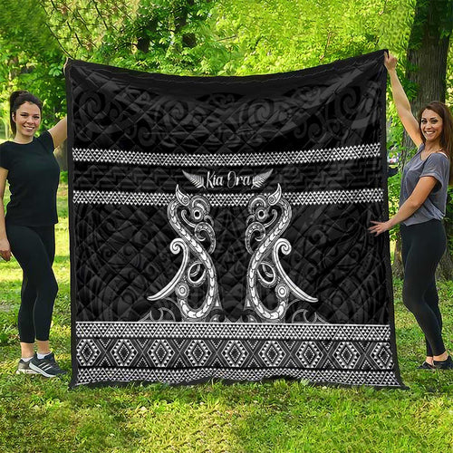 Kia Ora New Zealand Quilt Maori Language Week Pango Taniko Motif - Aussie Hoodie