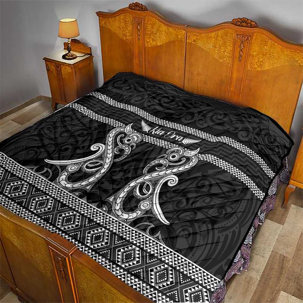 Kia Ora New Zealand Quilt Maori Language Week Pango Taniko Motif - Aussie Hoodie