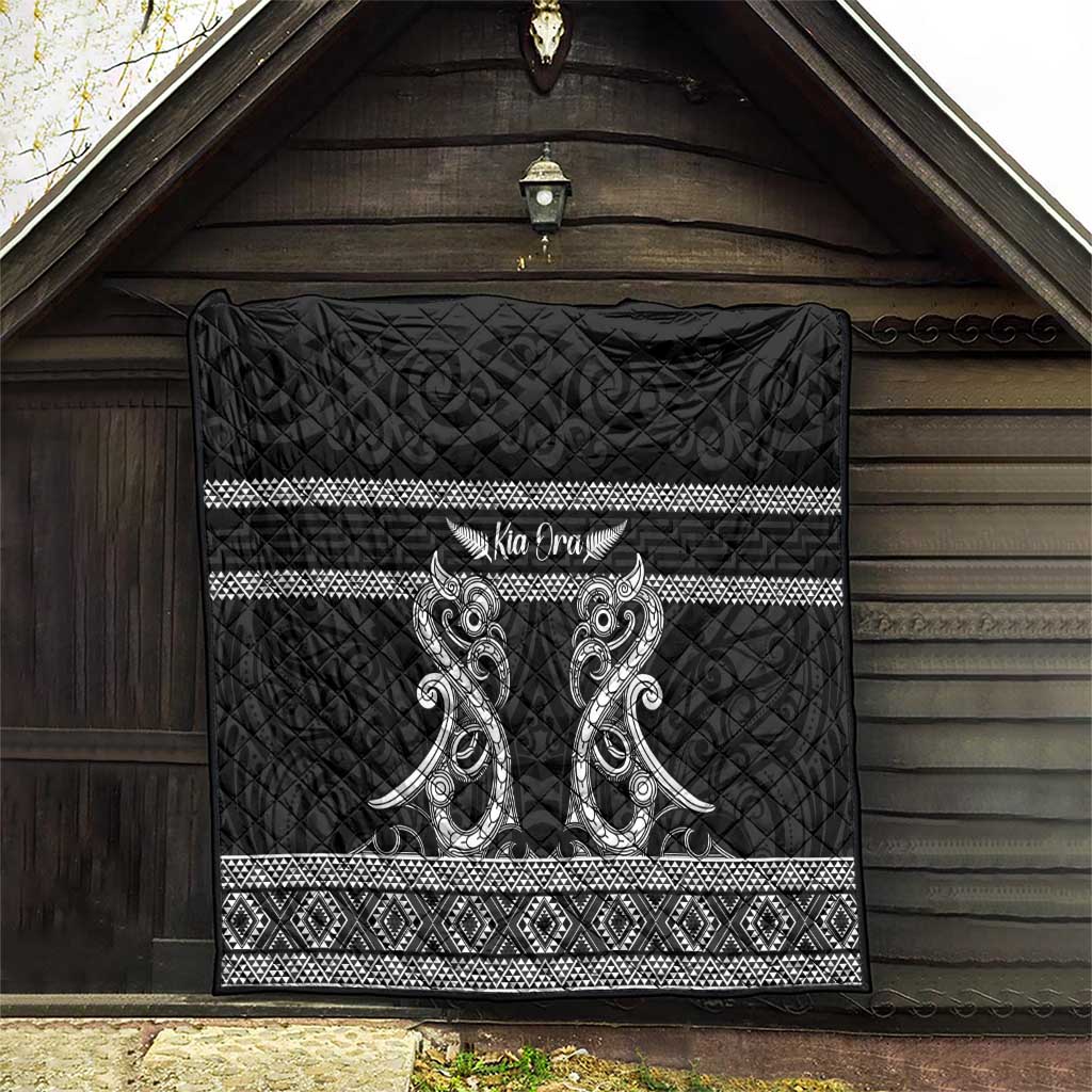 Kia Ora New Zealand Quilt Maori Language Week Pango Taniko Motif - Aussie Hoodie