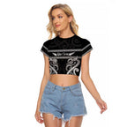 Kia Ora New Zealand Raglan Cropped T Shirt Maori Language Week Pango Taniko Motif - Aussie Hoodie