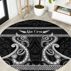 Kia Ora New Zealand Round Carpet Maori Language Week Pango Taniko Motif - Aussie Hoodie