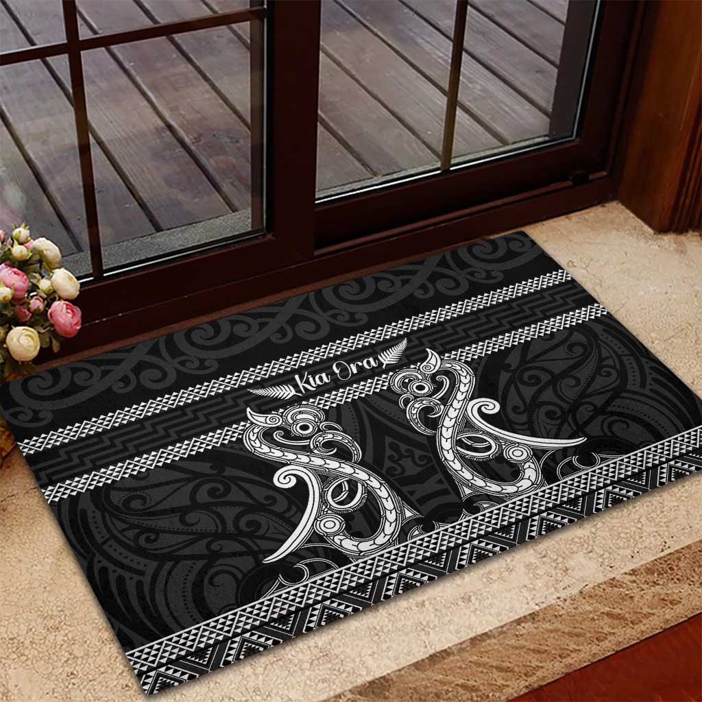 Kia Ora New Zealand Rubber Doormat Maori Language Week Pango Taniko Motif - Aussie Hoodie