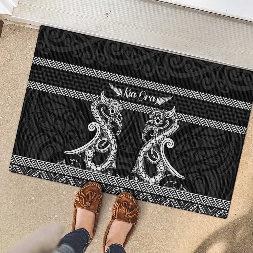 Kia Ora New Zealand Rubber Doormat Maori Language Week Pango Taniko Motif - Aussie Hoodie