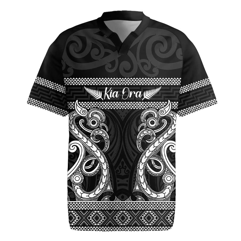 Kia Ora New Zealand Rugby Jersey Maori Language Week Pango Taniko Motif - Aussie Hoodie