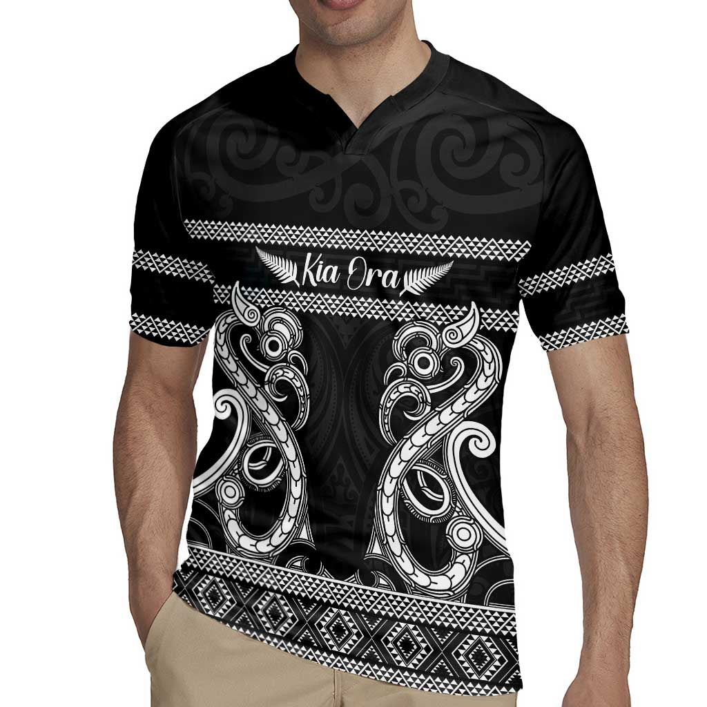 Kia Ora New Zealand Rugby Jersey Maori Language Week Pango Taniko Motif - Aussie Hoodie