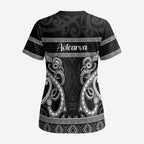 Kia Ora New Zealand Scrub Top Maori Language Week Pango Taniko Motif - Aussie Hoodie