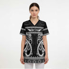 Kia Ora New Zealand Scrub Top Maori Language Week Pango Taniko Motif - Aussie Hoodie