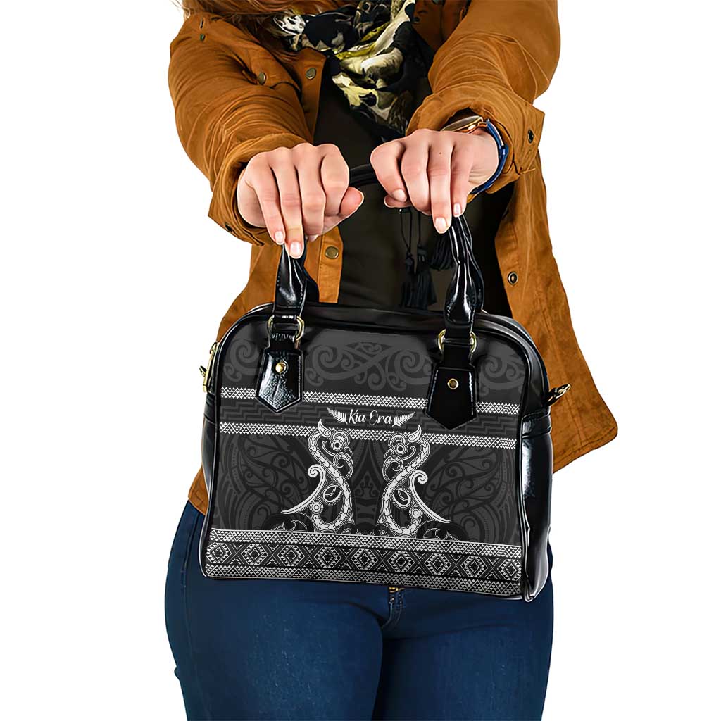 Kia Ora New Zealand Shoulder Handbag Maori Language Week Pango Taniko Motif - Aussie Hoodie