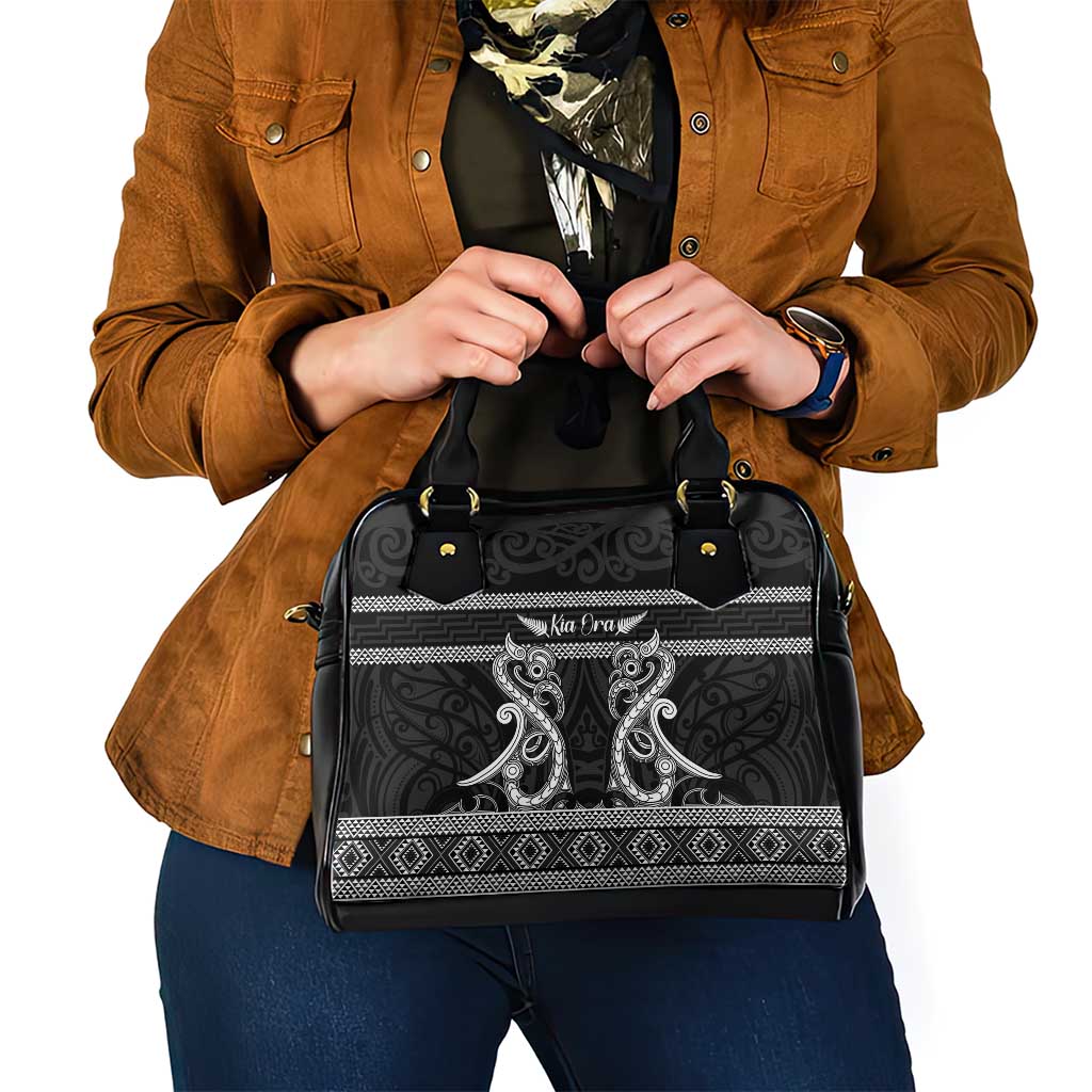 Kia Ora New Zealand Shoulder Handbag Maori Language Week Pango Taniko Motif - Aussie Hoodie