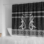 Kia Ora New Zealand Shower Curtain Maori Language Week Pango Taniko Motif - Aussie Hoodie