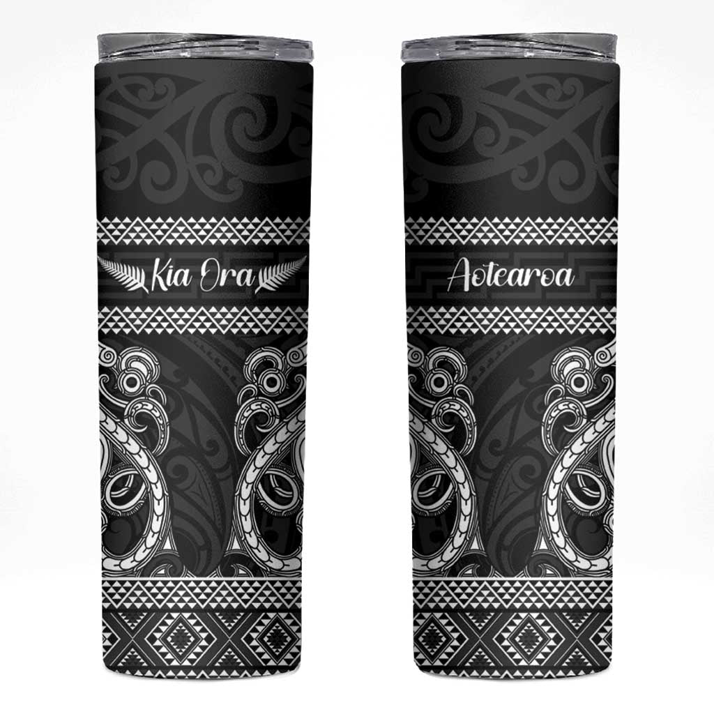 Kia Ora New Zealand Skinny Tumbler Maori Language Week Pango Taniko Motif - Aussie Hoodie
