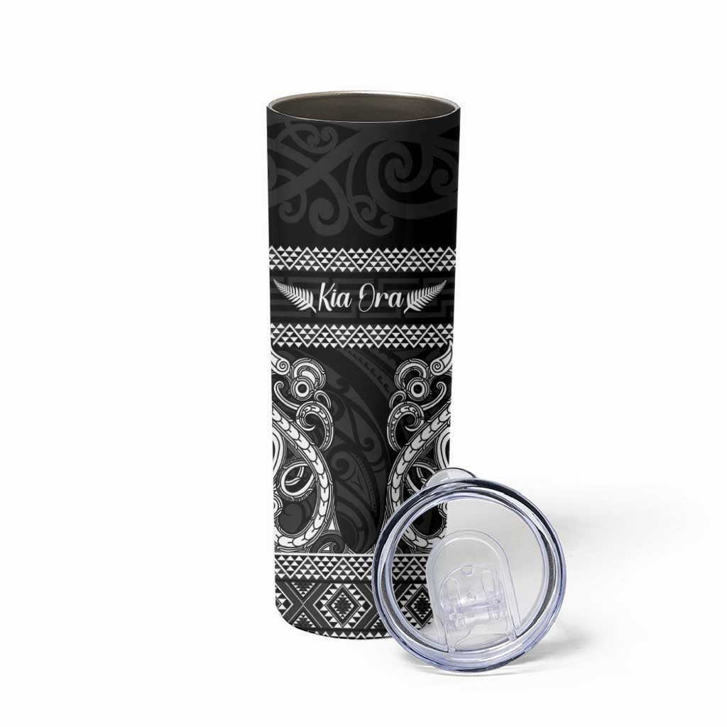 Kia Ora New Zealand Skinny Tumbler Maori Language Week Pango Taniko Motif - Aussie Hoodie