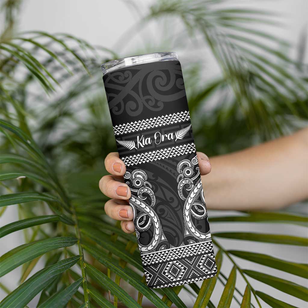 Kia Ora New Zealand Skinny Tumbler Maori Language Week Pango Taniko Motif - Aussie Hoodie