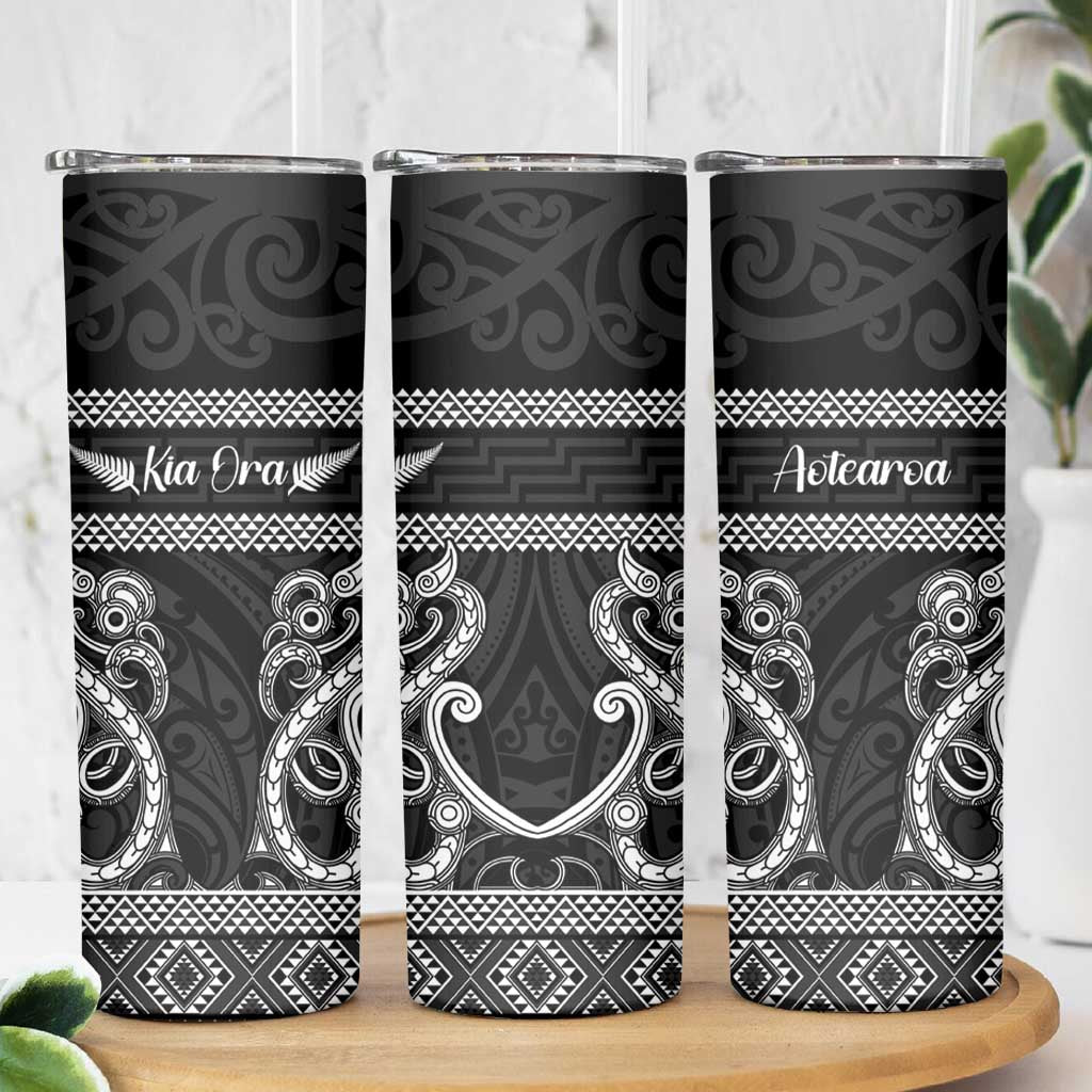 Kia Ora New Zealand Skinny Tumbler Maori Language Week Pango Taniko Motif - Aussie Hoodie