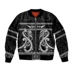 Kia Ora New Zealand Sleeve Zip Bomber Jacket Maori Language Week Pango Taniko Motif - Aussie Hoodie