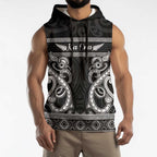 Kia Ora New Zealand Sleeveless Hoodie Maori Language Week Pango Taniko Motif - Aussie Hoodie