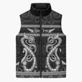 Kia Ora New Zealand Sleeveless Puffer Jacket Maori Language Week Pango Taniko Motif - Aussie Hoodie