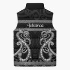 Kia Ora New Zealand Sleeveless Puffer Jacket Maori Language Week Pango Taniko Motif - Aussie Hoodie