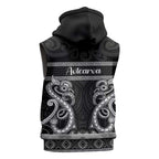 Kia Ora New Zealand Sleeveless Zip Hoodie Maori Language Week Pango Taniko Motif LT14