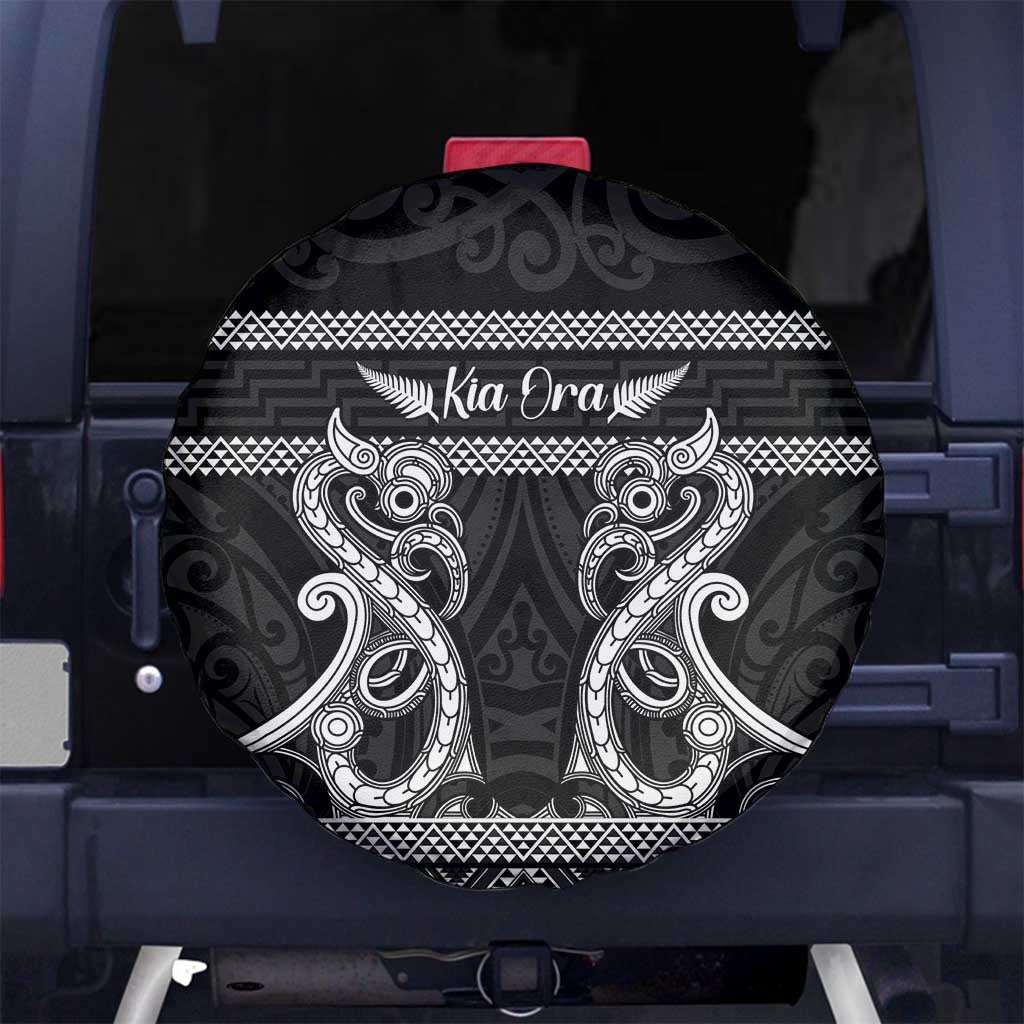 Kia Ora New Zealand Spare Tire Cover Maori Language Week Pango Taniko Motif - Aussie Hoodie