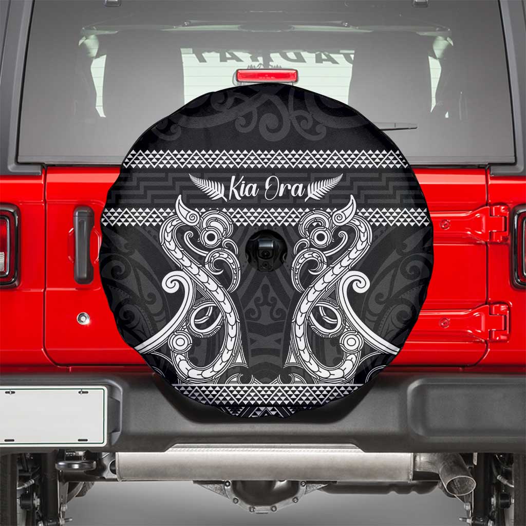 Kia Ora New Zealand Spare Tire Cover Maori Language Week Pango Taniko Motif - Aussie Hoodie