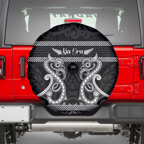 Kia Ora New Zealand Spare Tire Cover Maori Language Week Pango Taniko Motif - Aussie Hoodie