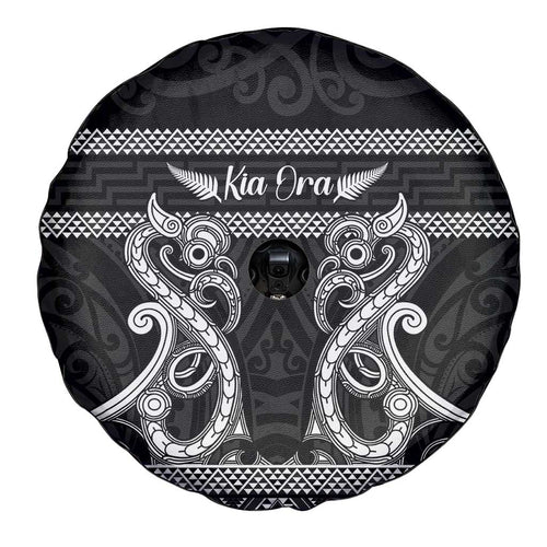 Kia Ora New Zealand Spare Tire Cover Maori Language Week Pango Taniko Motif - Aussie Hoodie