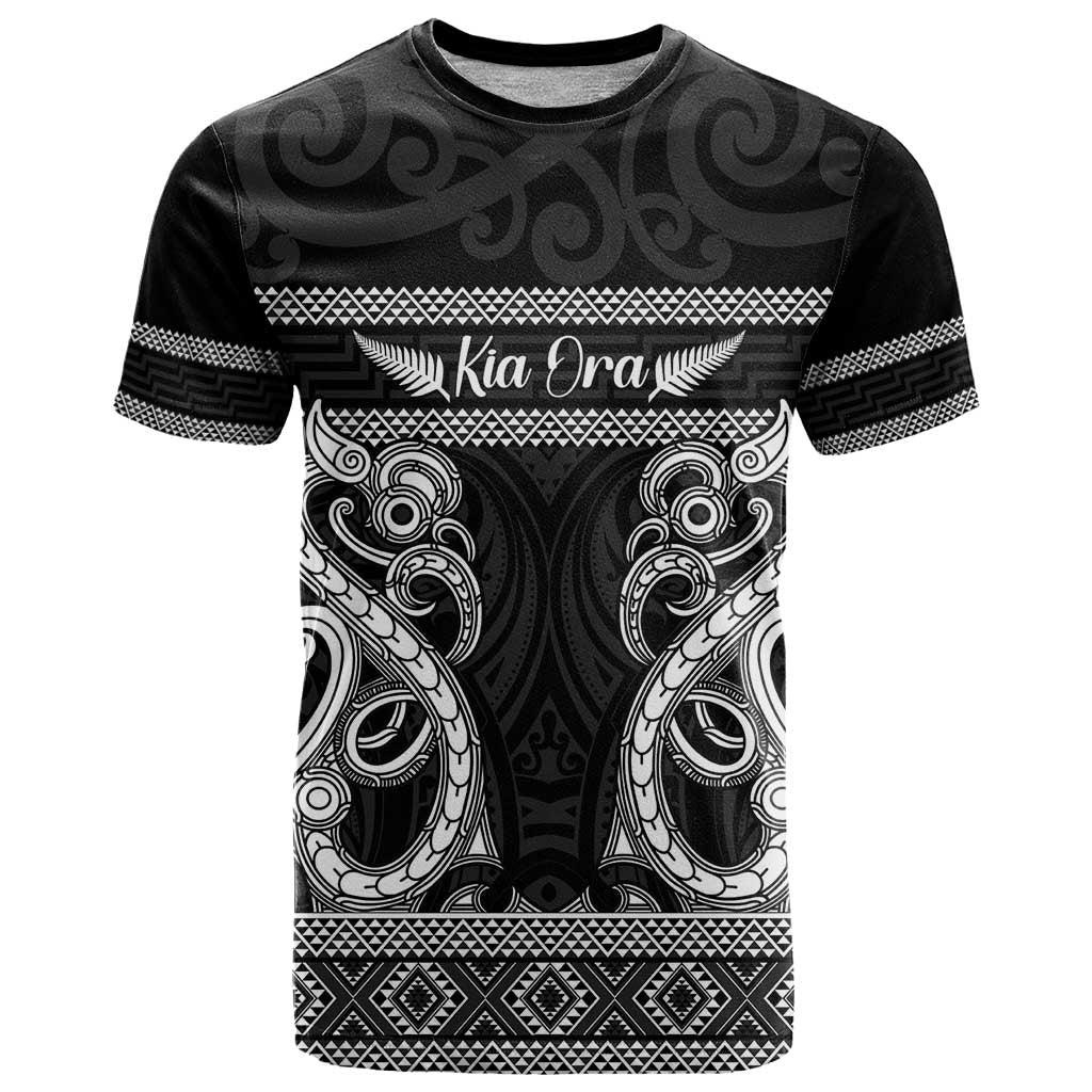 Kia Ora New Zealand T Shirt Maori Language Week Pango Taniko Motif - Aussie Hoodie
