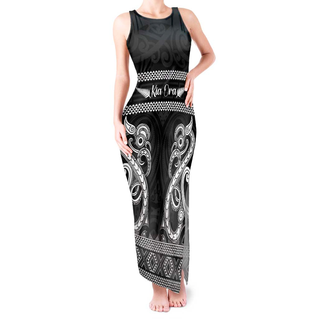 Kia Ora New Zealand Tank Maxi Dress Maori Language Week Pango Taniko Motif - Aussie Hoodie