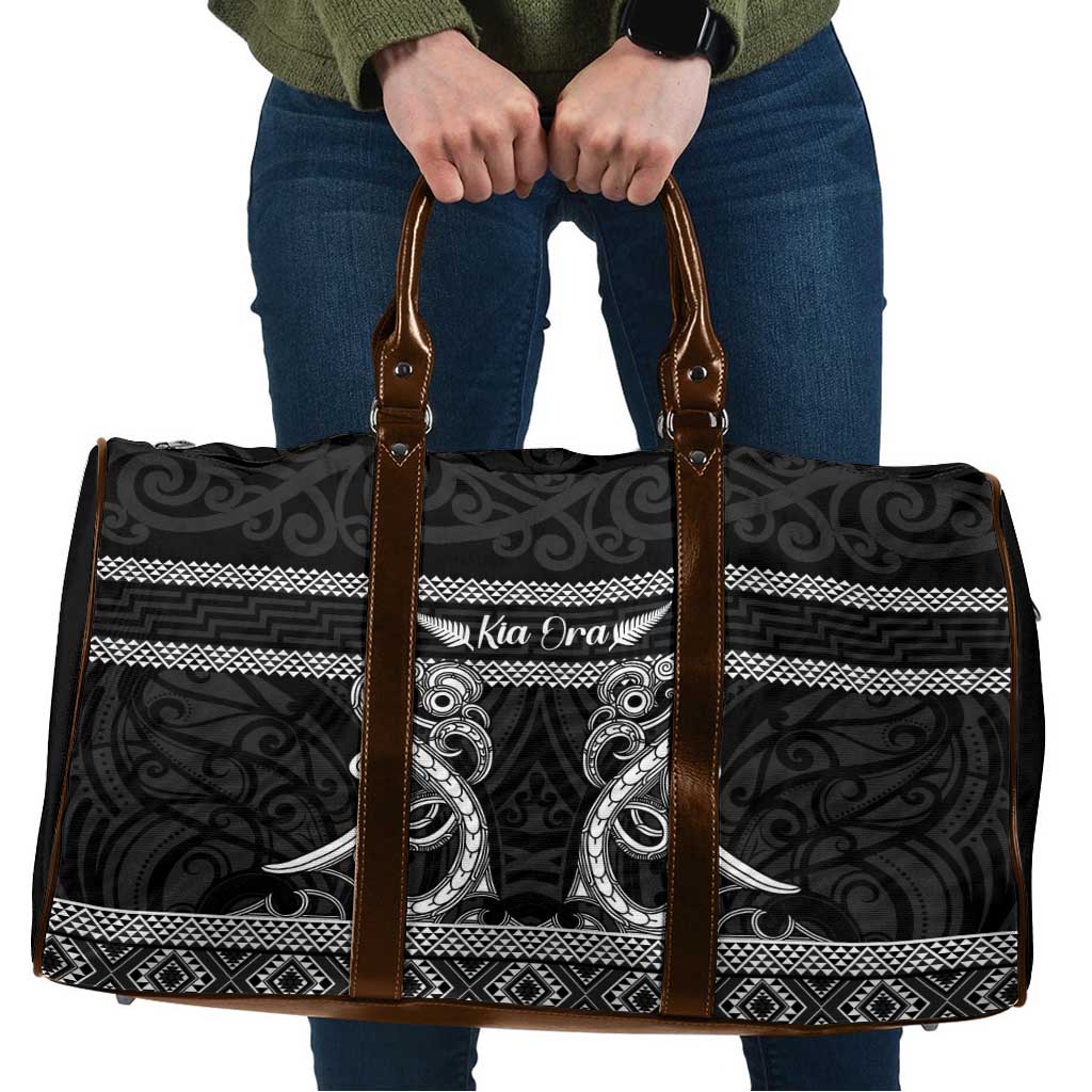 Kia Ora New Zealand Travel Bag Maori Language Week Pango Taniko Motif - Aussie Hoodie