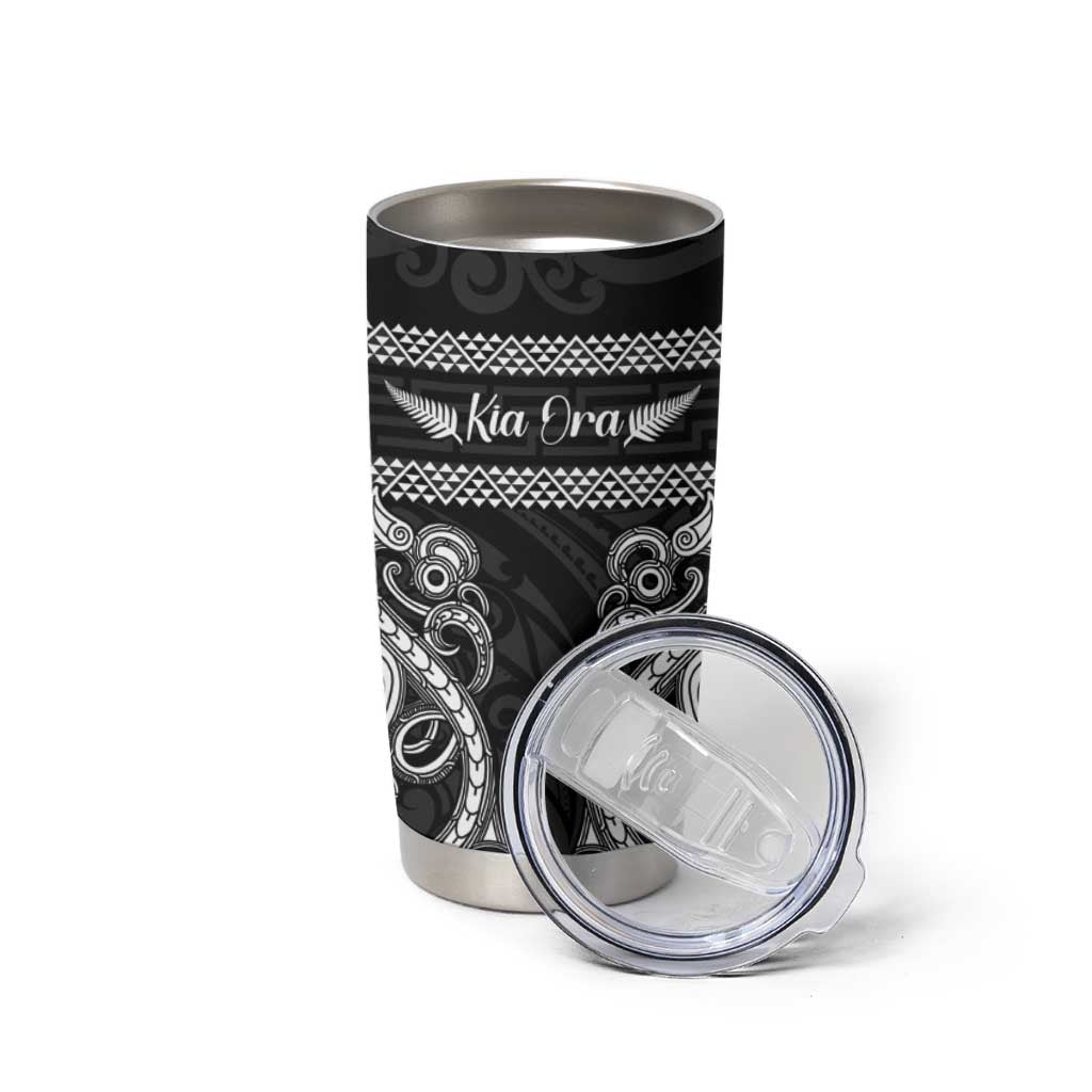 Kia Ora New Zealand Tumbler Cup Maori Language Week Pango Taniko Motif - Aussie Hoodie