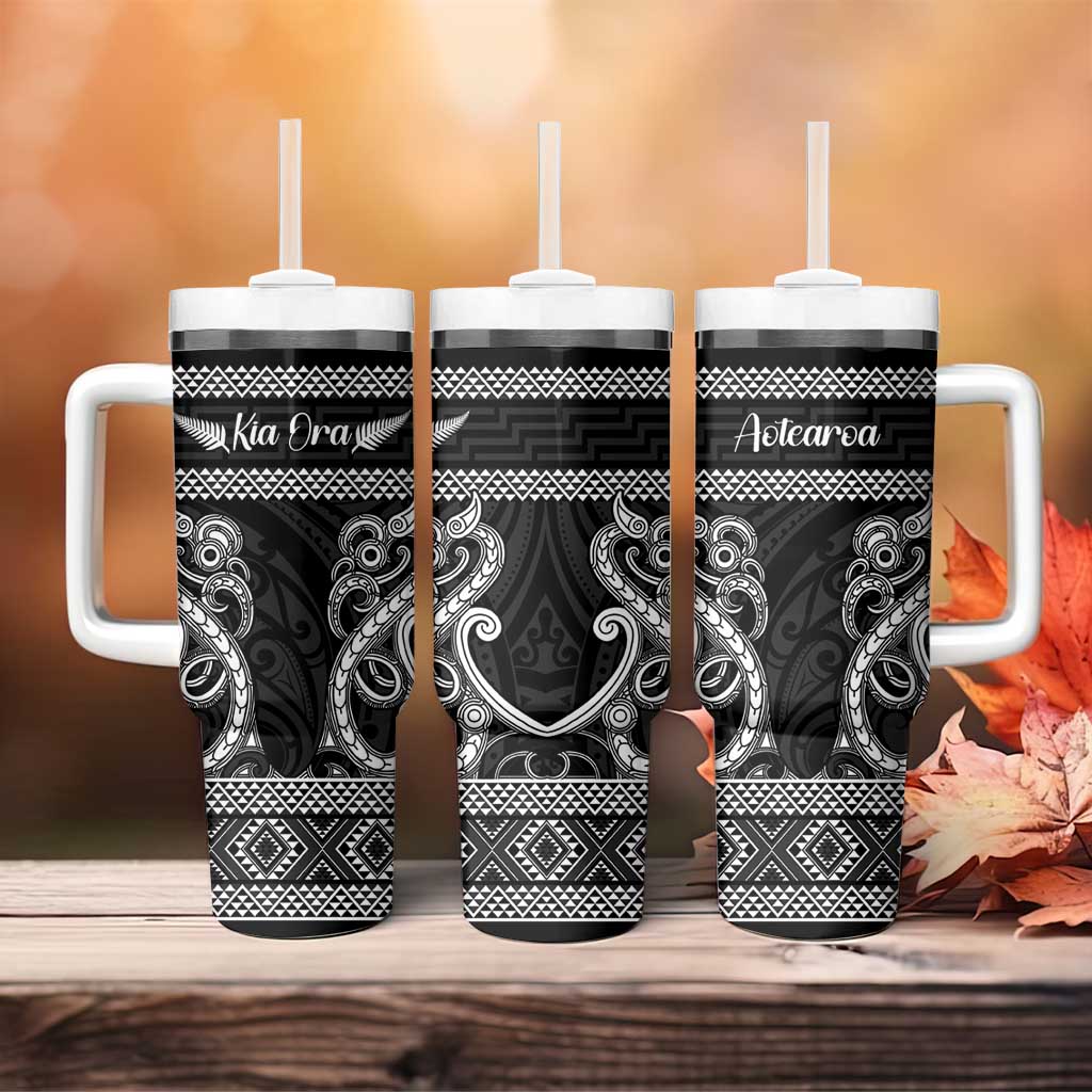 Kia Ora New Zealand Tumbler With Handle Maori Language Week Pango Taniko Motif - Aussie Hoodie