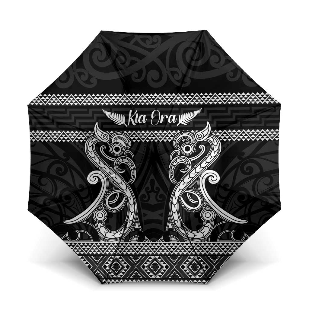 Kia Ora New Zealand Umbrella Maori Language Week Pango Taniko Motif - Aussie Hoodie