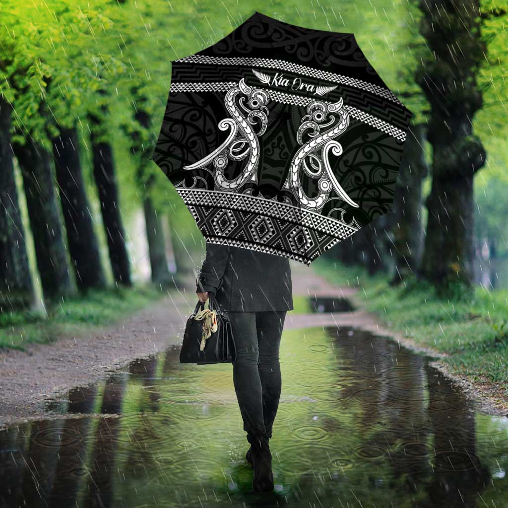 Kia Ora New Zealand Umbrella Maori Language Week Pango Taniko Motif - Aussie Hoodie
