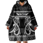 Kia Ora New Zealand Wearable Blanket Hoodie Maori Language Week Pango Taniko Motif - Aussie Hoodie