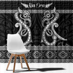 Kia Ora New Zealand Window Curtain Maori Language Week Pango Taniko Motif - Aussie Hoodie