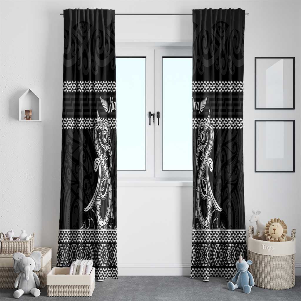 Kia Ora New Zealand Window Curtain Maori Language Week Pango Taniko Motif - Aussie Hoodie