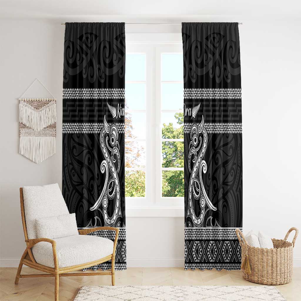 Kia Ora New Zealand Window Curtain Maori Language Week Pango Taniko Motif - Aussie Hoodie
