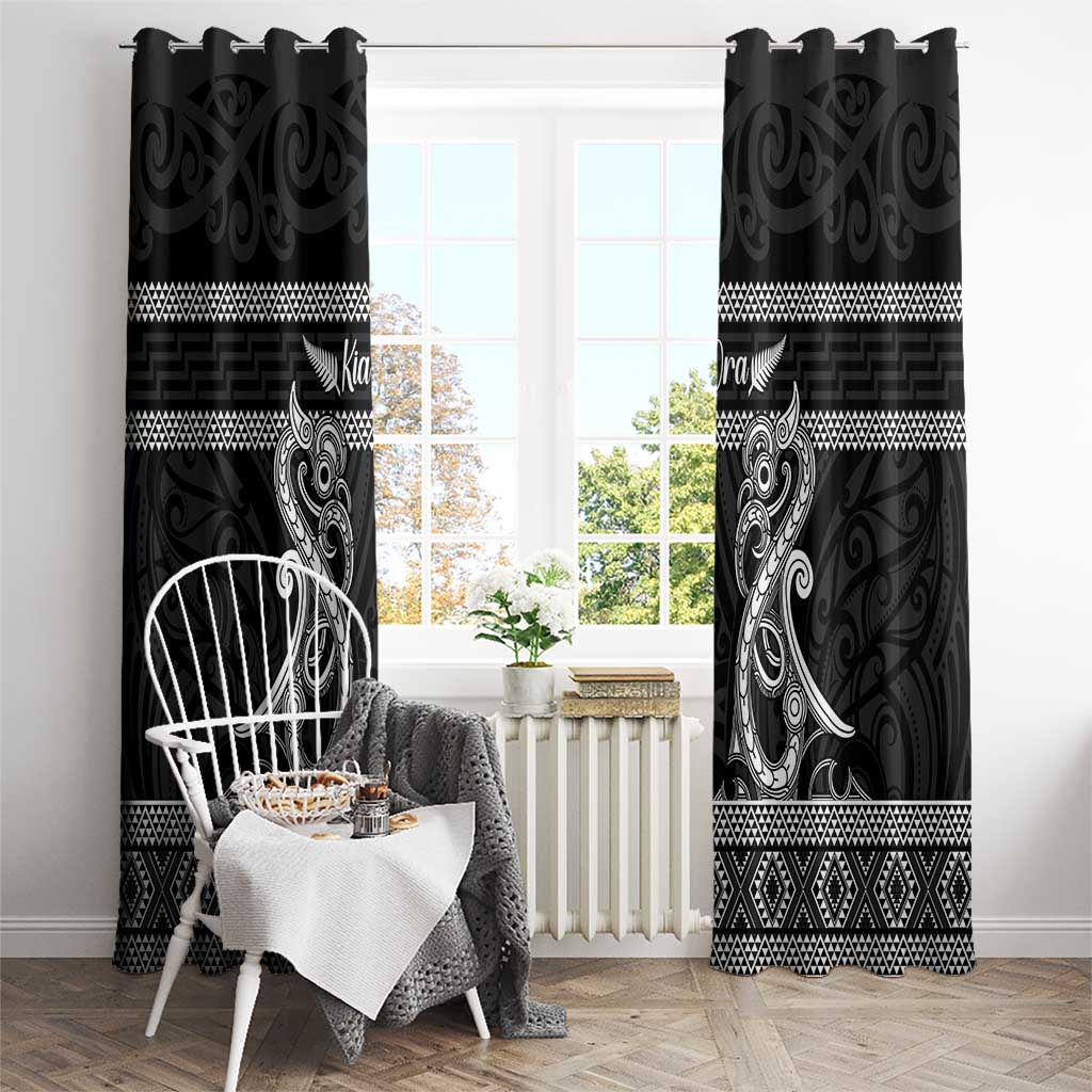 Kia Ora New Zealand Window Curtain Maori Language Week Pango Taniko Motif - Aussie Hoodie