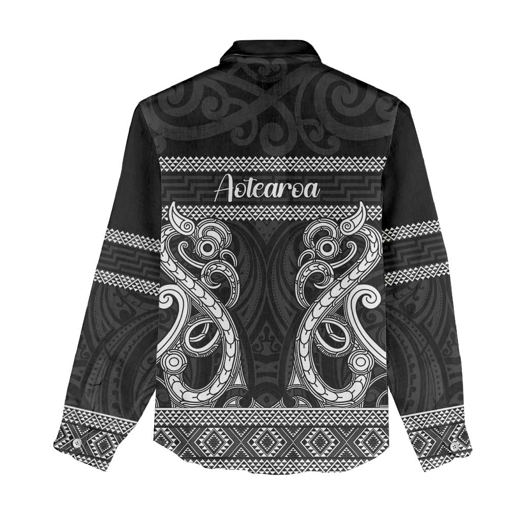 Kia Ora New Zealand Women Casual Shirt Maori Language Week Pango Taniko Motif - Aussie Hoodie