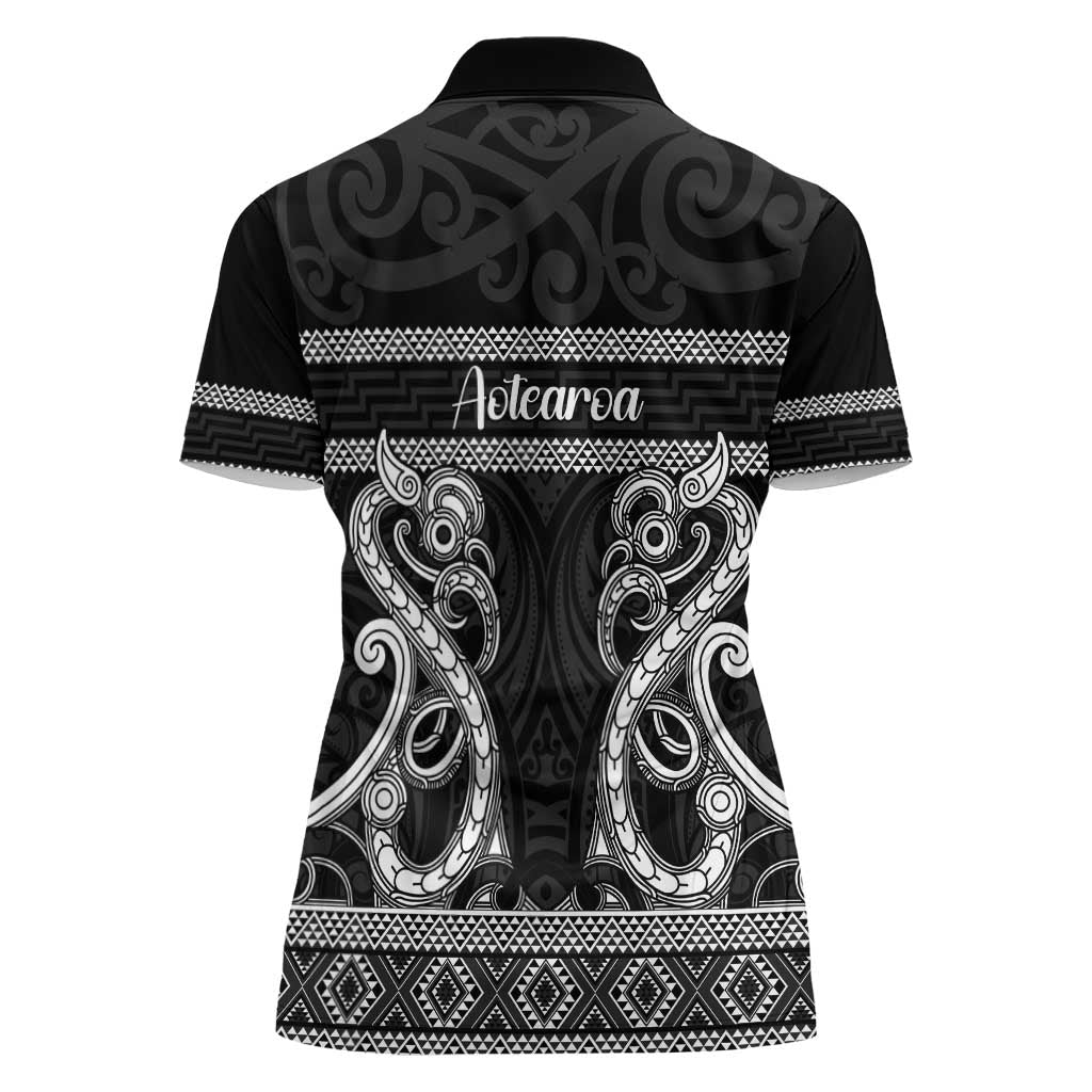 Kia Ora New Zealand Women Polo Shirt Maori Language Week Pango Taniko Motif - Aussie Hoodie