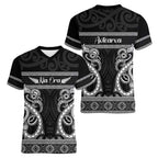 Kia Ora New Zealand Women V-Neck T-Shirt Maori Language Week Pango Taniko Motif - Aussie Hoodie