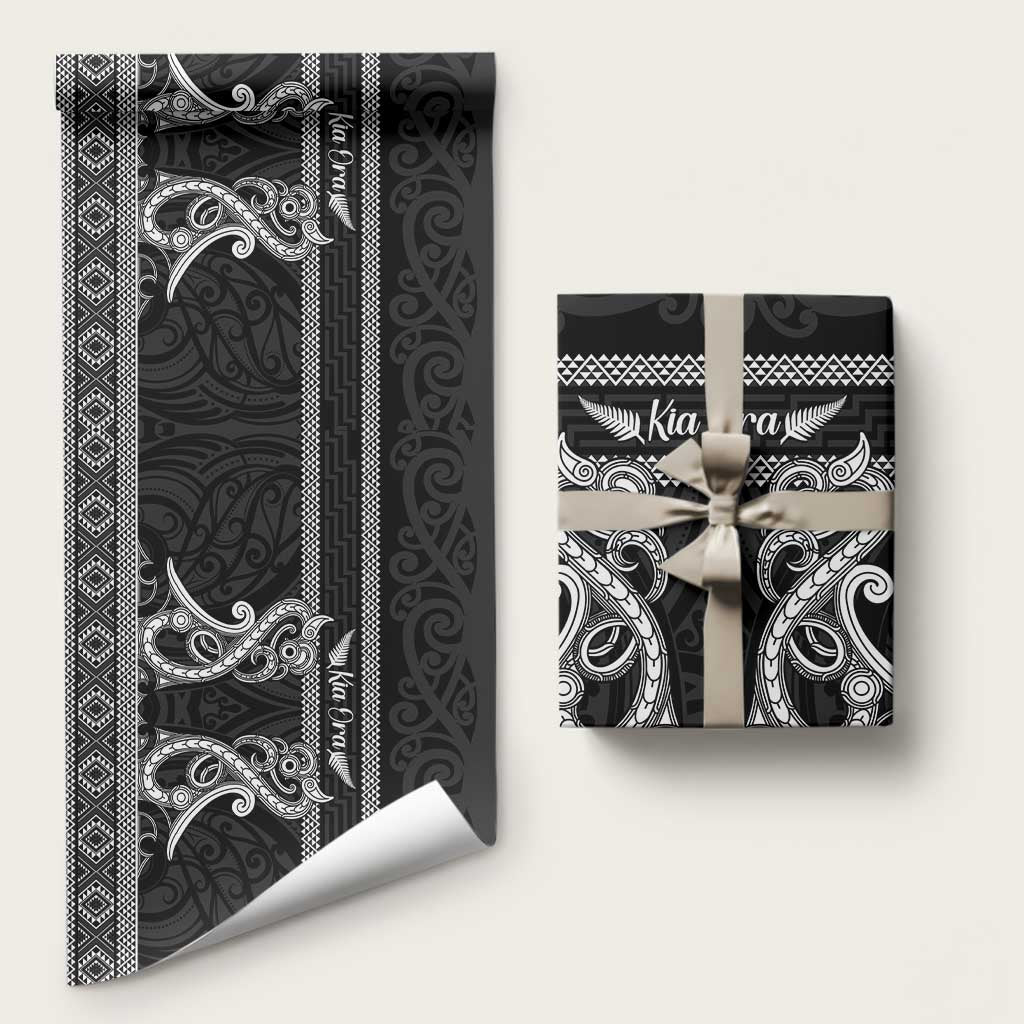Kia Ora New Zealand Wrapping Paper Maori Language Week Pango Taniko Motif - Aussie Hoodie